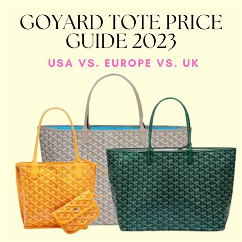 price of goyard bag|goyard tote bag price 2023.